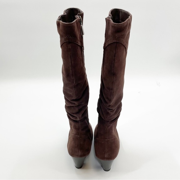 Blondo Slouch Brown Suede Heeled Boots 8 - Picture 4 of 12